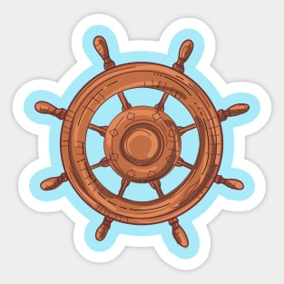 Vintage Ship Wheel Sticker